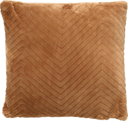 Dutch Decor ZICO - Kussenhoes zigzag 45x45 cm Tobacco Brown - bruin - superzacht - met rits