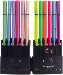 Bruynzeel Fineliner set neon & pastel | 12 kleuren