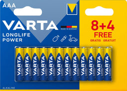 Varta High Energy AAA - Alkaline Batterijen - 8+4 gratis (12 stuks)