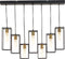 Light & Living Hanglamp Marley - Zwart - 84x15x57cm - 7L - Luxe - Hanglampen Eetkamer, Slaapkamer, Woonkamer