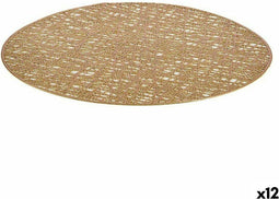 Placemat Gouden Plastic (Ø 38 cm) (12 Stuks)