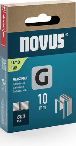 Novus G 11/10mm - Nietjes plat draad - 600 stuks