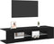 vidaXL - TV-kast - met - LED-verlichting - - - Zwart - Eiken - - - 135x39x30cm - - - Bewerkt - Hout