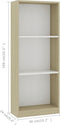 vidaXL - Boekenkast - met - 3 - schappen - 40x24x109 - cm - bewerkt - hout - wit - eiken