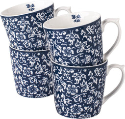 Laura Ashley Blueprint Collectables Mokken set van 4 - Sweet Alyssum - 32 cl.