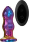 Dream Toys - Vibrerende glazen anaalplug 11 cm met afstandsbediening - Multi color