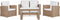 Beliani LUCA - Loungeset voor 4 - Beige - PE rotan