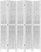vidaXL - Kamerscherm - met - 5 - panelen - massief - paulowniahout - wit