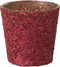 J-Line windlicht Glitter - glas - rood - small - 2 stuks