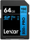 Lexar High-Performance 800xPRO - SDXC UHS-I - 64GB 150 MB/s U3 V30 - Zwart