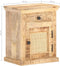 vidaXL - Nachtkastje - 40x30x50 - cm - massief - mangohout - en - natuurlijk - riet