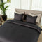 Kayori Elin - Dekbedovertrek Katoensatijn - 140x200-220 cm +1 sloop - Eenpersoons - Antracite