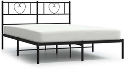 vidaXL - Bedframe - met - hoofdbord - metaal - zwart - 150x200 - cm