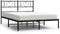 vidaXL - Bedframe - met - hoofdbord - metaal - zwart - 150x200 - cm