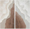 Esprit - Schilderij Abstract Scandinavisch - Handgeverfd Wit Bruin 50 x 3 x 100 cm (2 stuks)