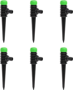 vidaXL - Sproeiers - 6 - st - 3x6x19,5 - cm - ABS - en - PP - groen - en - zwart