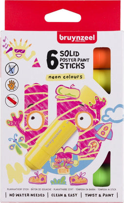 Bruynzeel Plakkaatverf Sticks - Verfstiften - Neon kleuren
