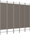 vidaXL - Kamerscherm - met - 5 - panelen - 300x200 - cm - stof - antracietkleurig