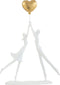 J-Line decoratie Koppel Staand Hart Ballon - polyresin - wit/goud