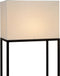 Atmooz - Vloerlamp Cristo - Staande Lamp - Stalamp - Woonkamer - Zwart en witte kap - Hoogte 153cm - Metaal