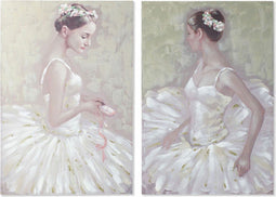Schilderij DKD Home Decor 80 x 3 x 120 cm Balletdanseres Traditioneel (2 Stuks)