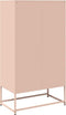 vidaXL - Hoge - kast - 68x39x123 - cm - staal - roze