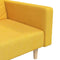 vidaXL - Slaapbank - 2-zits - met - 2 - kussens - stof - geel