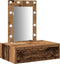 vidaXL - Wandkaptafel - met - LED-verlichting - - - Oud - Hout