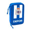 Dubbele etui R. C. Deportivo de La Coruña Blauw Wit 12.5 x 19.5 x 4 cm