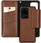 Selencia Hoesje Geschikt voor Samsung Galaxy S20 Ultra Hoesje Met Pasjeshouder - Selencia Surya 2-in-1 Uitneembare Vegan Lederen Bookcase - Bruin