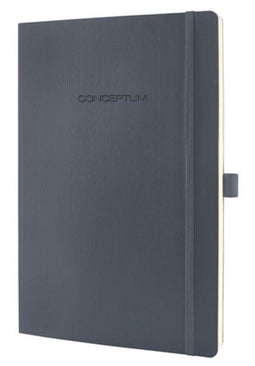 Sigel notitieboek - Conceptum Pure - A4 - softcover - donkergrijs - 194 pagina's - 80 grams - ruit - SI-CO318