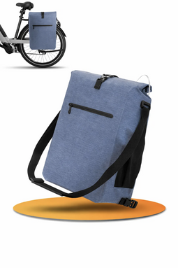 MiVelo 3-in-1 fietstas rugzak 25L – waterdicht – 58×30×15 cm – jeansblauw