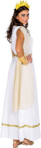 dressforfun Griekse Godin Olympia - Vrouwenkostuum XXL - Lang kleed met pailletten en hoofdtooi - Wit