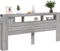 Hoofdeinde met LED 220x18,5x103,5 cm bewerkt hout grijs sonoma