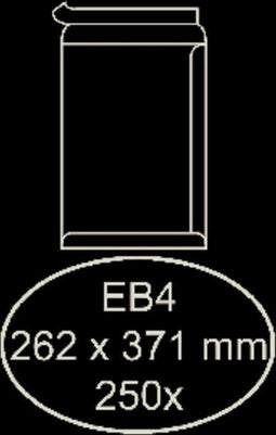 Envelop Hermes akte EB4 262x371mm zelfklevend wit 250stuks