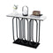 Coast Consoletafel - Imitatiemarmer - Metalen Frame - Wit en Zwart - 100 x 30 x 80 cm