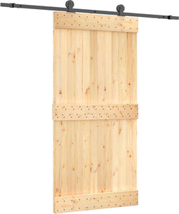 vidaXL - Schuifdeur - met - beslag - 100x210 - cm - massief - grenenhout