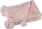 J-Line Plaid Pompom - fleece deken - polyester - zachtroze - 170 x 130 cm - woonaccessoires