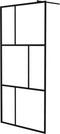 vidaXL - Inloopdouchewand - 100x195 - cm - gehard - glas - zwart