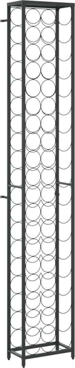 vidaXL - Wijnrek - voor - 57 - flessen - 34x18x200 - cm - smeedijzer - zwart