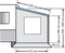 Eurotrail Universele zijwand - Caravan zijwand met raam - 212x180/230 cm - Grijs