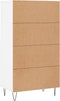 vidaXL - Hoge - kast - 60x36x110 - cm - bewerkt - hout - wit