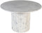 PTMD Neelim White Marble Dining Table Ribbed Base Round