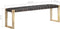 vidaXL - Bankje - 150 - cm - echt - leer - en - massief - mangohout - zwart