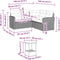 vidaXL - Tuinbank - met - tafel - en - kussens - L-vormig - poly - rattan - grijs