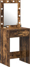 vidaXL - Kaptafel - met - LED-verlichting - - - Gerookt - Eiken - 50x41x135 - cm