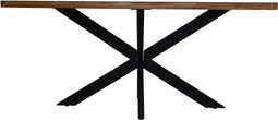 HSM Collection - Eettafel Fishbone Danish straight - 180x100x76 - Naturel/zwart - Eiken/metaal