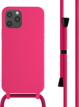 iMoshion Hoesje Geschikt voor iPhone 12 Pro / 12 Hoesje Met Koord - iMoshion Siliconen hoesje met koord - Roze