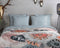 HIP Flanellen Dekbedovertrek - 200x200 cm - Bloemen en Bladeren Print - Grijs/Roze (2 stuks)