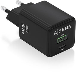 Aisens ASCH-30W2P038-BK - Oplader - 33W USB-A en USB-C - Zwart